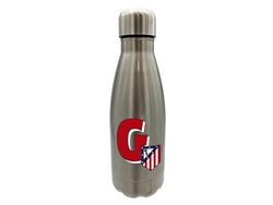 Atlético de Madrid vattenflaska i rostfritt stål, lufttät förslutning, med bokstaven A-design i rött, 550 ml metallisk, officiell produkt (CyP