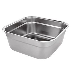 ASelected Miska na naczynia, duża prostokątna umywalka ze stali nierdzewnej 304, 10 l, wanna do mieszania, bez plastiku, 33 x 33 x 13,5 cm