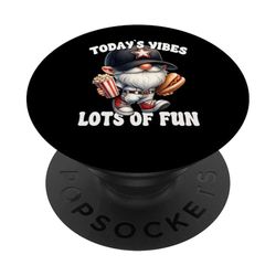 Funny Baseball Saying For Men With Gnome Baseball Grandpa PopSockets PopGrip Adhesivo