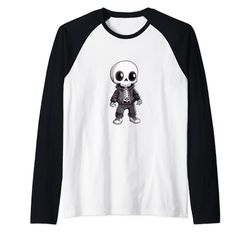 Divertente Halloween Skull Zombie Baby Comic Maglia con Maniche Raglan