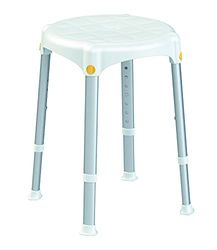 Identités, Tabouret de Douche Capri Rond, Améliore la Mobilité dans la Douche, Stabilité, Adapté pour Les Espaces Réduits, Assemblage sans Outil, Poids Léger de 1,6 cm, Poids Max jusqu'à 120 kg