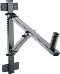 K&M 24110 Supporto da parete per amplificatori, in acciaio, nero - inclibazione di 22° - facile installazione con chiusura rinforzata