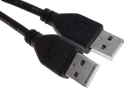 RS PRO USB-kabel, USBA/USBA, 1 m USB 2.0 svart