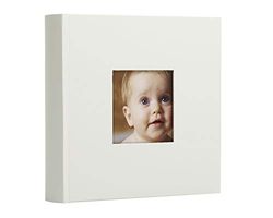 Pearhead Photo Album, Thoughtful Keepsake Gift for Baby, Christening, Or Baptism - 50 Pages, Gray with White Polka Dots