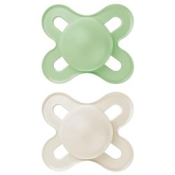 MAM Latex Fopspeen van Natuurlijk Rubber Voor Pasgeboren 0-2 Maanden Met Symmetrische Speen Platte En Flexibele Met Zelfsteriliserende Doos, Mat 2 Stks