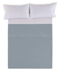 SABANA ENCIMERA color acero - Cama de 90 100% algodón - 144 hilos