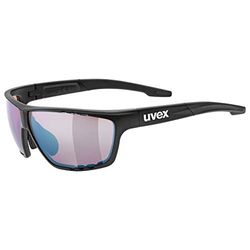uvex sportstyle 706 CV, óculos desportivos unissexo, coloridos para realçar o contraste e o espelho, campo de visão anti-embaciamento, black matt/outdoor, one size