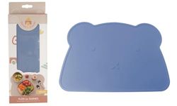 DORON & CHARLIE - 056621 Baby Feeding Mat - Blue - Silicone - Bear Design - Non-slip - Waterproof - Washable - Waterproof - 1st Age - Childcare - Easy to Clean