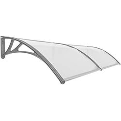 PrimeMatik CY76-VCES Tejadillo de Protección Marquesina para Puertas y Ventanas Gris 300X100Cm (Cy76), Gris