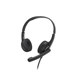 Hama HS-USB250 V2 Casque Micro - Casque USB, Microphone Intégré, Léger, Télécommande Intégrée, Fonction Mute - Noir