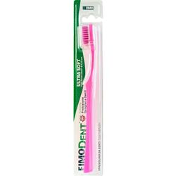 Fimodent Brosse à dents Ultra Soft avec système de protection des gencives et des dents - Équipée de poils 6580 UltraX de dureté souple, doux pour les gencives et l'émail - Couleur Rose