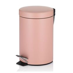 Kela 20525 Poubelle de Salle de Bain à Pédale 3 Litres, Métal Mat, Rose Poudré