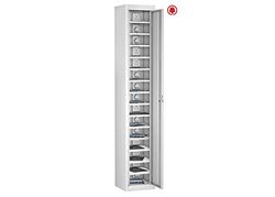 Single Door 15 Shelf Tablet Charging Locker, White, Keypad Lock