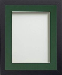 Frame Company Allington Black Photo Frame with Bottle Green Mount, 18x12 for 12x8 inch, fitted with perspex