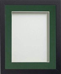 Frame Company Allington Black Photo Frame with Bottle Green Mount, 20x16 for 15x10 inch, fitted with perspex
