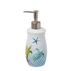 SKL Home Watercolor Ocean Bath Towel, Earthenware, multicoloured, Lotion Dispenser