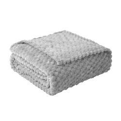 Good Nite Knuffeldeken, pluizige deken, 130 x 150 cm, sprei, zachte microvezel, bankdeken, woondeken, warme fleecedeken voor bank en bed, slaapkamer, kantoor, grijs