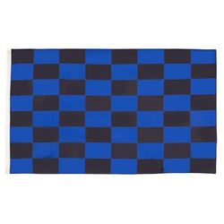 AZ FLAG - Drapeau Damier Noir et bleu - 150x90 cm - Drapeau À Damiers 100% Polyester Avec Oeillets Métalliques Intégrés - Pavillon 110 g