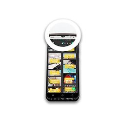 Bague LED Selfie pour téléphone Portable, 3 Niveaux d'éclairage, Blanc (Anneau LED Selfie pour Mobile)