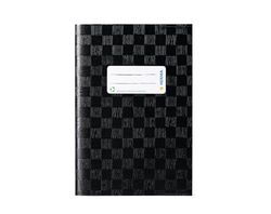 HERMA 7429 A5 Bast notitieboekomslagen, zwart, 25 stuks, boekhoezen met etiketten en baststructuur van duurzaam en afwisbaar polypropyleenfolie, set voor schoolschriften, gekleurd