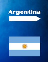 Argentina: College Ruled Flag Notebook / Cuaderno. Perfect for taking notes and Journaling (8.5x11 - 100 pages).