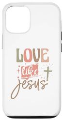 Custodia per iPhone 15 Pro Amore come Gesù Religioso Dio Fede Cristiano Donne Ragazza Bambino