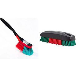 Vikan 525252 Vehicle Brush, Wheel Brush, Soft/Split, Black, 290 mm Length, 70 mm Width, 100 mm Height, Packaging may vary & 644052 Hard Nail Brush, 130x40x48 mm, Black