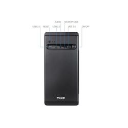 Caja Minitorre MATX con 1x USB 3.0, diseño compacto ideal para oficina y uso doméstico, almacenamiento eficiente y fácil acceso.