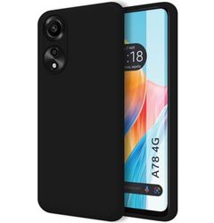 Tumundosmartphone Cover Silicone Liquido Ultra Morbida per Oppo A78 4G Colore Nera