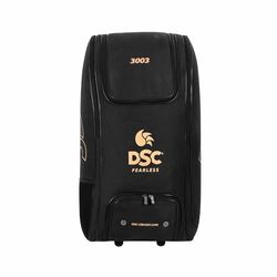 DSC 3003 Cricket Wheelie Duffle Kitbag | Kleur: Zwart & Goud | Maat: 94 x 34 x 65 cm | voor mannen en jongens | Materiaal: polyester | Anti-Scuff hoekbescherming | Gewatteerde handgreep voor