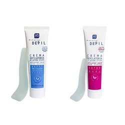 Easy Depil - Crema Depilatoria per Parti Delicate, Ascelle, Inguine, Zona Bikini - 75 ml & Crema Depilatoria Corpo, Gambe e Braccia - Rapida e Semplice da Usare - 150 ml