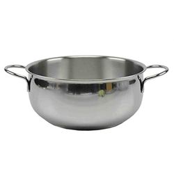 Inoxriv S.p.A. River 5L Round Stainless Steel Casserole Pan – 5 L, Round, Stainless Steel, Aluminium, Stainless Steel, Aluminium, Stainless Steel
