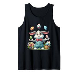 Divertente adorabile coniglietto pasquale giocoleria uova colorate bambini ragazzi Canotta