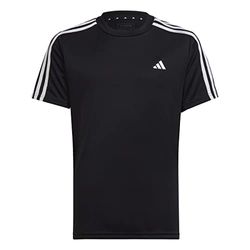 adidas Train Essentials Aeroready 3-stripes Regular-fit Short Sleeve T-shirt Maglietta, Black/White, 164 Bambini e ragazzi