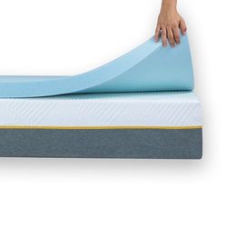 Ferlex Visco-elastische matrasoplegger, 5 cm, 90 x 200 cm, geldeeltjes, matrasoplegger, topper voor matras en bank