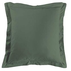 douceur d'Intérieur Funda de Almohada con Volante Plano, 63 x 63 cm, Lisa, Verde