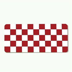 BXGH Muismatten met antislip rubberen basis, rood/wit leuk bord raster gestikte rand gamingmuismatten, 300 * 600 * 3 mm
