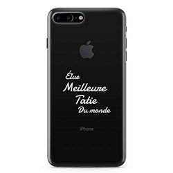 Zokko iPhone 8 Plus Plus fodral "World's Best Aunty" - iPhone 8 Plus Plus storlek - mjukt genomskinligt bläck vitt