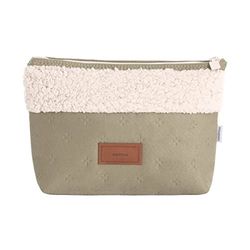 Cambrass – Toalettväska för förvaring av baby grooming saker – babyväska med dragkedja – arrangör väska för toaletttoaletttoalettväska Soft Winter kaki 6x28x20 cm