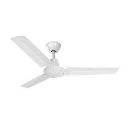 PRENDELUZ Ventilador blanco industrial de techo, 3 aspas, 5 velocidades