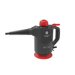 Hoover SGE1000 ångtvätt, torrånga för textilier, våt ånga för hårda ytor, omfattande tillbehör, 1 000 W, 4 bar, tank 0,37 l, 20 min, 5 m kabel, röd, titan och röd