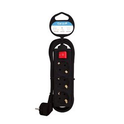 Regleta con Interruptor Iluminado, 3 Tomas, Cable de 5 m, Ideal para Ampliar Conexiones eléctricas en el hogar o la Oficina.