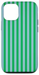 Linee Verdi e Blu Strisce Verticali Beachy Summer Pattern Custodia per iPhone 12/12 Pro