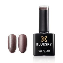 Bluesky Vernis Gel Semi Permanent Cure sous Lampe UV/LED Mocha Violet Argent Miroiter à Paillettes 10 mL