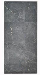 Tadi & Imperio1979 Tapis Vinyle antidérapant Long Anthracite Ivoire, Motif marbre, pour Cuisine, Salon, Bureau, Gris