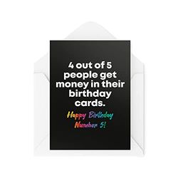 Funny Cards Birthday 4 Out of 5 Get Money in Their Card 21st 30th 40th 50th 60th 70th Greeting Witty Humour Laughter Banter Joke Fun CBH35