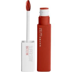 Maybelline New York Rossetto Matte SuperStay Matte Ink, Tinta Labbra a Lunga Tenuta, Colore Intenso e Vibrante, No Transfer, Ground Breaker (117), 5 ml