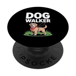 Paseador de perros ilustrado compañero canino PopSockets PopGrip Adhesivo