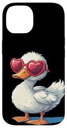 Funny Duck with Love Occhiali da sole per ragazzi e ragazze Custodia per iPhone 14