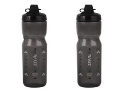 ZEFAL Sense Soft 80 No-Mud Pack - Set med två cykel- och mountainbike-burkar - mjuk och luktfri sportflaska - BPA-fri vattenbehållare - silikonflaska - rökt svart, 2 x 800 ml